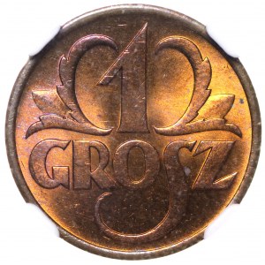 II Rzeczpospolita 1 grosz 1938 PCGS MS65 RB