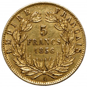 Francja, Napoleon III, 5 franków 1856 A