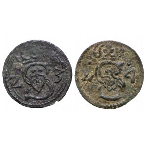 Zygmunt III Waza, zestaw 2 denarów łobżenickich
