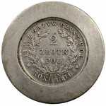 Polska kieliszek srebrny z dwuzłotówką Powstania Listopadowego 1831