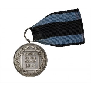 PRL Srebrny medal Zasłużony na Polu Chwały z legitymacją 1970, podpis Spychalski