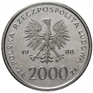 PRL 2000 złotych 1988 Jan Paweł II X Lat Pontyfikatu Próba