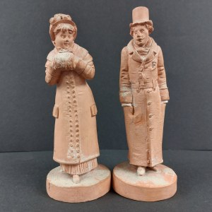 Coppia di statuette in terracotta