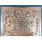 Copper plaque, Tibetan Astrological Amulet, 19th/20th century.