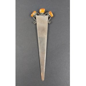 Amber paper knife, 2nd half of 20th century.