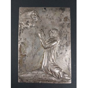 Votive plate, T. Klimaszewski, Warsaw, 12-gauge silver, circa 1820.