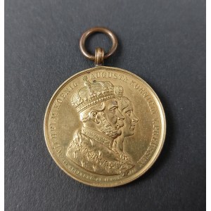 Commemorative medal, coronation 1861 Wilhelm I, gilt bronze