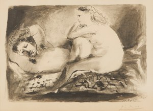 Pablo Picasso (1881-1973), Siedzący akt kobiecy i śpiący mężczyzna, 1967
