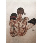 Egon Schiele (1890-1918), Akt z czerwona podwiązką
