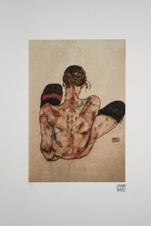 Egon Schiele (1890-1918), Akt z czerwona podwiązką
