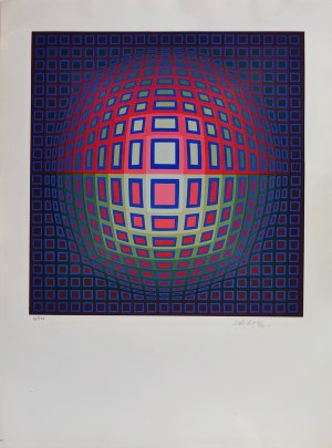 Victor Vasarely (1906-1997), Błękitna kompozycja
