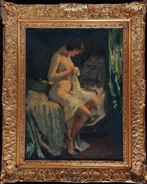 Caspar Ritter (1861-1923), Akt na łóżku, XiX-XX w.