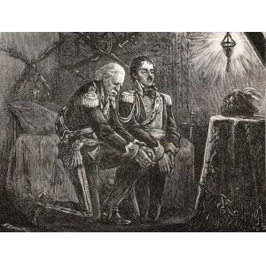 Juliusz KOSSAK (1824-1899), Noční modlitba Szymona Mohorta s Ksawery Krasickim před ranní mší svatou