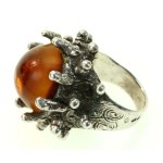 Massive ring with amber, Kazimiera Szymanska (170)