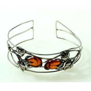 Bracelet with amber Roses, author's product (175)