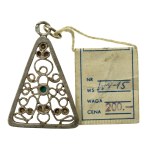 Turquoise pendant with attached tag, Warmet (196)