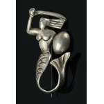 Mermaid brooch, white metal (140)