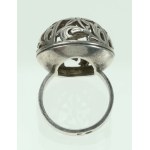 Silver ring with floral motif, Warmet (142)