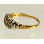 Zirconia ring, signed A.D., gold (241)