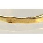 Zirconia ring, signed A.D., gold (241)
