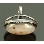 Massive ring with pink agate, ref. JM (229)