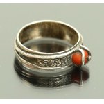 Silver ring with coral, author's product (236)