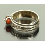 Silver ring with coral, author's product (236)