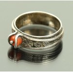 Silver ring with coral, author's product (236)