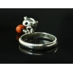 Ring with coral and ball, ORNO (248)