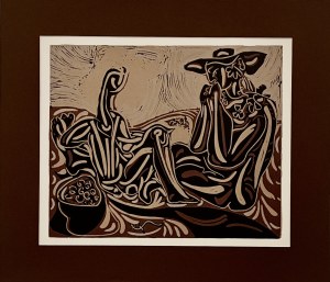 Pablo Picasso (1881-1973) - Les Vendangeurs, (Zbieracze Winogron) 1963 z cyklu Tauromachia - Linocut 1963