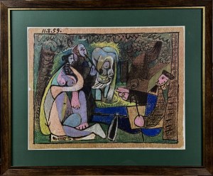 Pablo Picasso 1881-1973, z cyklu „Le Déjeuner sur l’herbe” ( Obiady na trawie) 1962