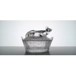 COW-SHAPED CHOCOLATE BOX - "Ząbkowice" Household Glassworks, Dąbrowa Górnicza
