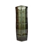 HEXAGONAL VASE Bogdan KUPCZYK - "Ząbkowice" Household Glassworks, Dąbrowa Górnicza - Ząbkowice