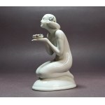 KNELTING WOMAN WITH A BOWL - "BOGUCICE" Porcelain Factory, Katowice