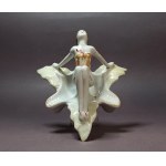 ASHTRAY: GIRL ON A FLOWER CALYX - "Steatyt" Ceramics Factory in Katowice