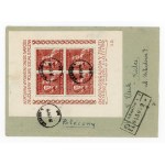 Registered letter from Krakow 1954. 1951 PZF National Convention block (102)