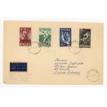 Registered letter from Sobieszów sent 11.3.1952, stamps overprinted with "Grosz" (143)