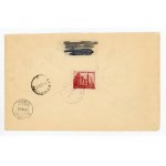 Registered letter from Sobieszów sent 11.3.1952, stamps overprinted with "Grosz" (143)
