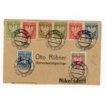 Incomplete series Eagle on heraldic shield 1919, on envelope cutout (162)