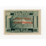 Anniversary issue - tenth anniversary of the capture of Monte Cassino, 1954, reversed overprint (341)