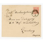 Austrian full-page envelope for 5 kr. mailed 16.4.1892 from Ropczyce to Pressburg (365)