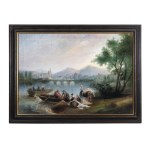 FISHERMEN BY THE RIVER, NORTHERN ITALY