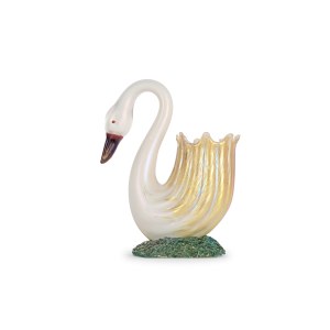 JOHANN LOETZ-WITWE, KLOSTERMÜHLE, VASO ART NOUVEAU A FORMA DI CIGNO