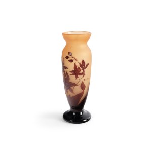 VASO DI HENRI MONTESY, CON DECORAZIONE FLOREALE