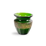 VASO MOSER KARLSBAD, VETRO VERDE SMERALDO SCURO
