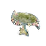 ART NOUVEAU JARDINIÈRE, COLORFULLY DECORATED MAJOLICA