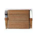 AUBÖCK DINING SET, CUTTING BOARD WITH KNIFE AND FORK