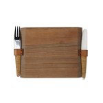 AUBÖCK DINING SET, CUTTING BOARD WITH KNIFE AND FORK