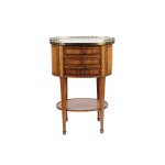 OVAL SIDE TABLE WITH 3 DRAWERS, LATE LOUIS XVI