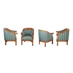 4 SEMI-CIRCULAR BIEDERMEIER ARMCHAIRS, CIRCA 1830/36